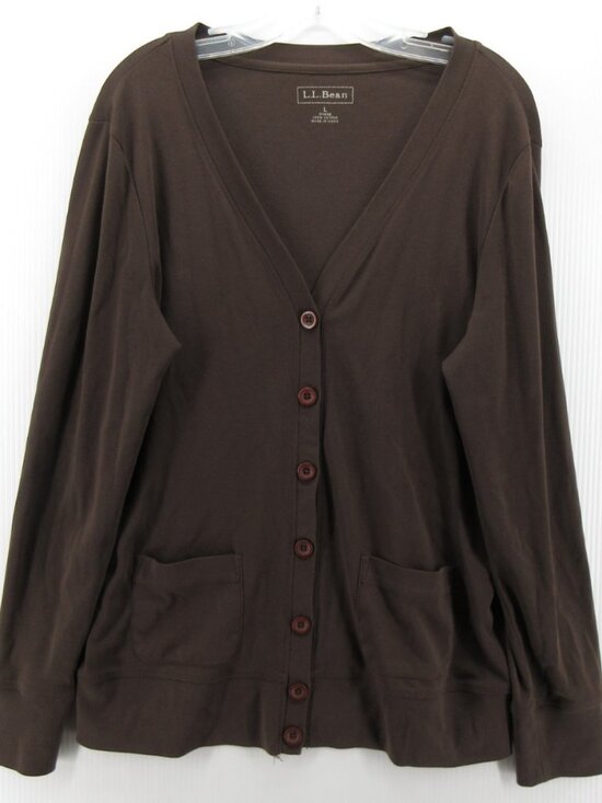 L.L. Bean Sweaters - LL Bean Sweater Large Cardigan Button Front Pockets Minimalist